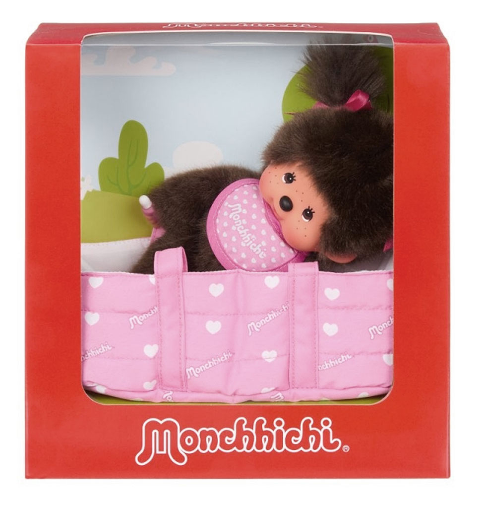 Monchhichi Monchhichi meisje in draagmand / reiswieg