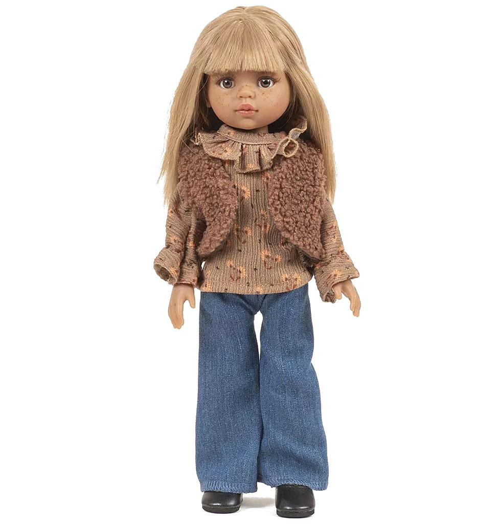 Minikane  Minikane Amigas Puppen-Kleidungsset Ensemble Top-Bluse Rosalie aus Krepp Éloïse und Jeans Bleu Foncé