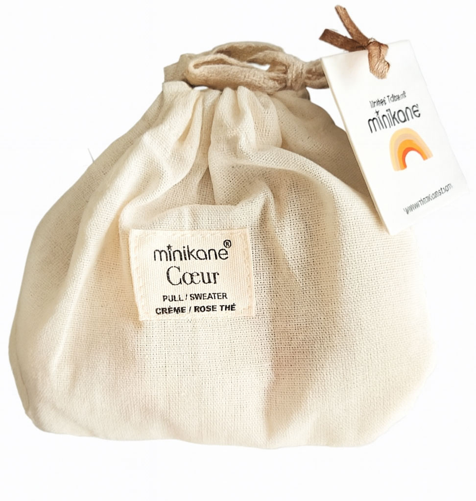 Minikane  Minikane gebreide jurk voor Gordi-poppen / Robe Lena crème