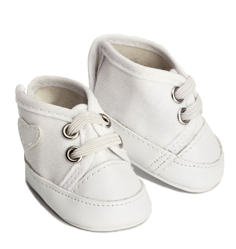 Skrållan Weiße Skrållan-Sneaker (passend für Gordi-Puppen und Miniland-Puppen / Ausstellungsmodell)