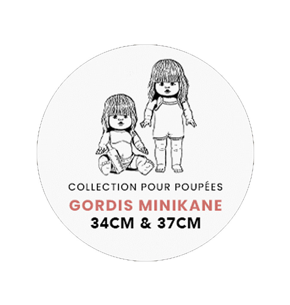 Minikane  Minikane tweedelig ondergoedsetje voor de Gordi poppen / chocolat chiné