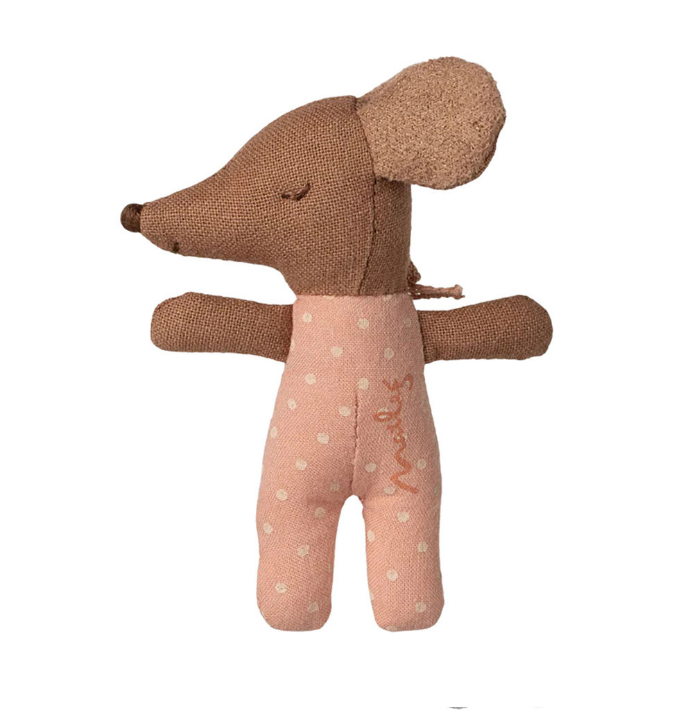 Maileg Maileg Sleepy wakey baby mouse girl in matchbox with bedding