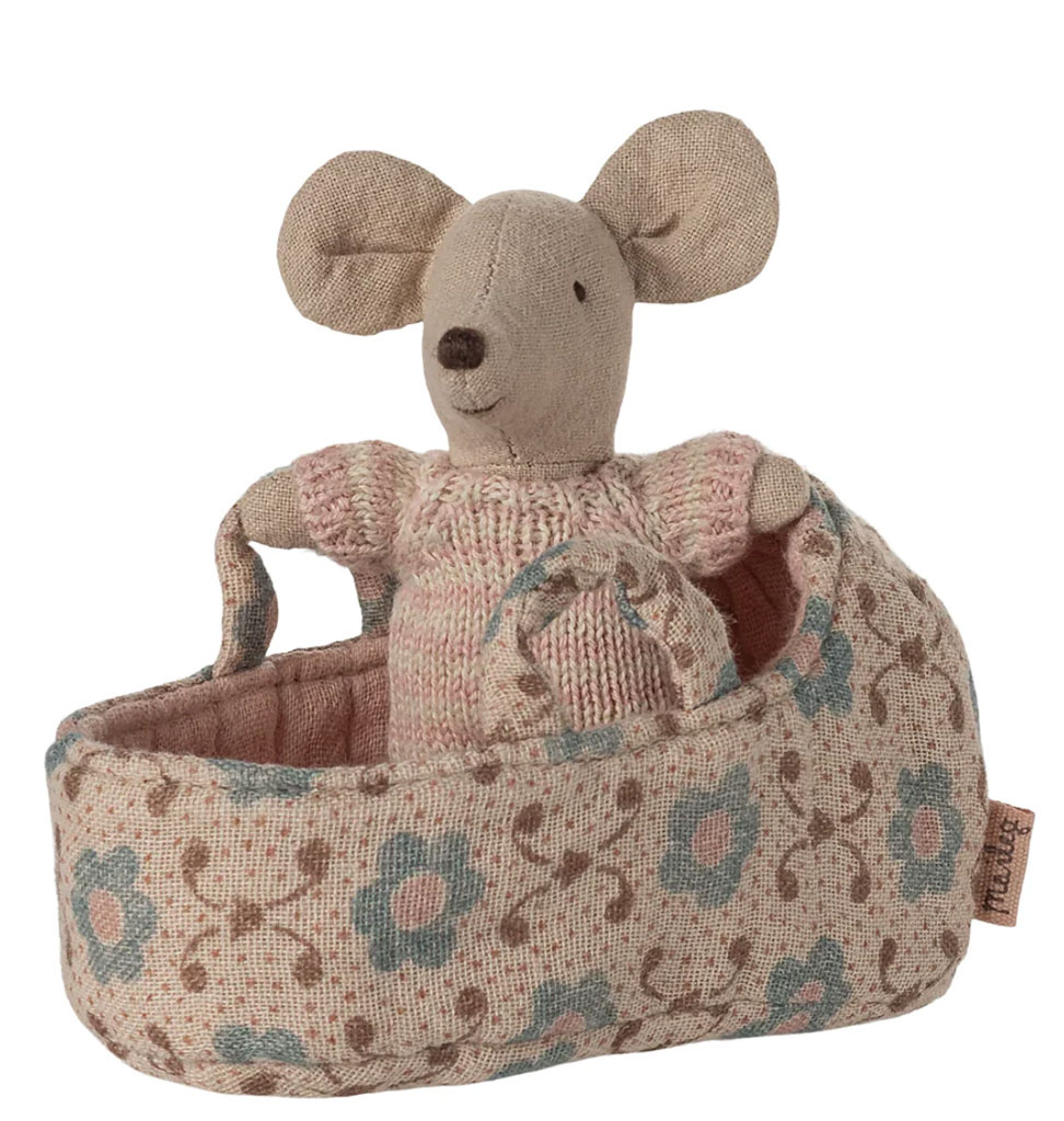 Maileg Maileg Babymaus in Tragetasche / rosa