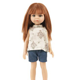 Minikane  Minikane Amigas poppen ensemble denim short met flowered top