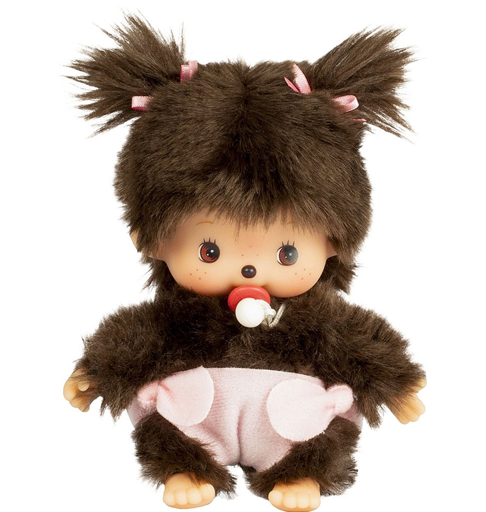 Monchhichi Monchhichi 'bebichhichi' Klassisches Mädchen mit Windel und Schnuller