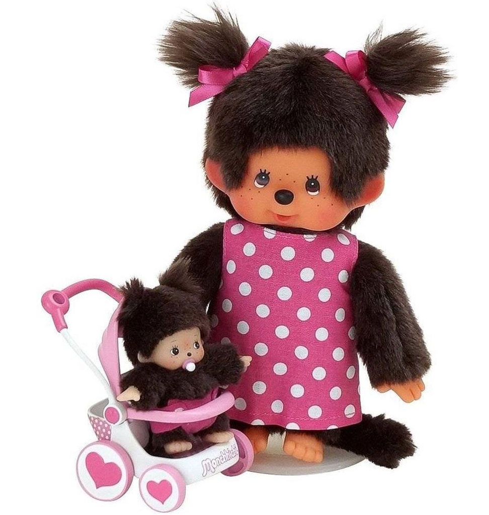 Monchhichi Monchhichi mother with baby in stroller / mothercare