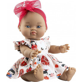 Paola Reina poppen Paola Reina Gordi doll Ada with dress and headband