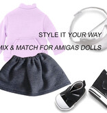 Silver hip bag for (AMIGAS) dolls