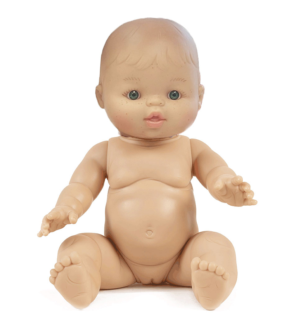 Paola Reina poppen Paola Reina Gordi girl baby doll with eyebrows and freckles