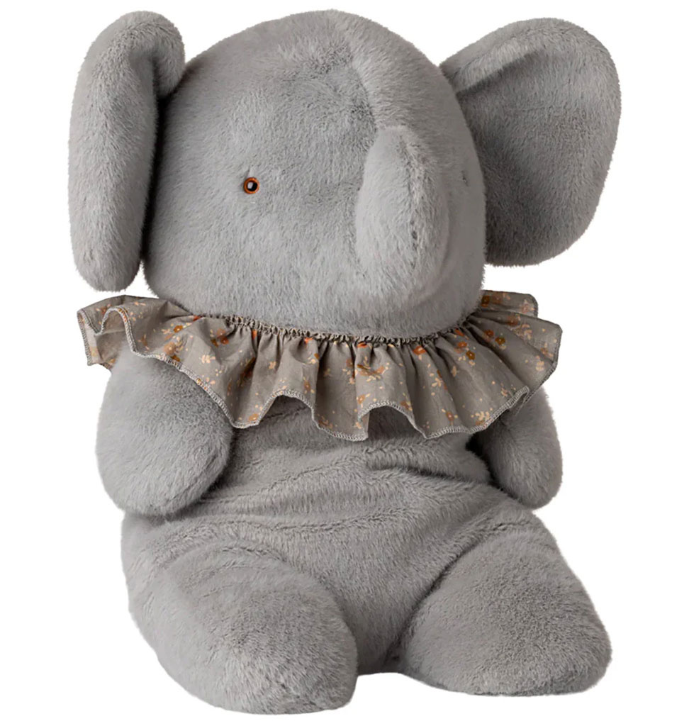Maileg Maileg grijze knuffelolifant / blue/grey