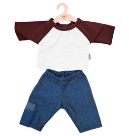 Hollie Hollie kledingset Robin jeans + shirt bordeaux voor Gordi poppen