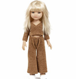 Minikane  Minikane Amigas poppenkledingset Ensemble cache-coeur en tricot angora caramel