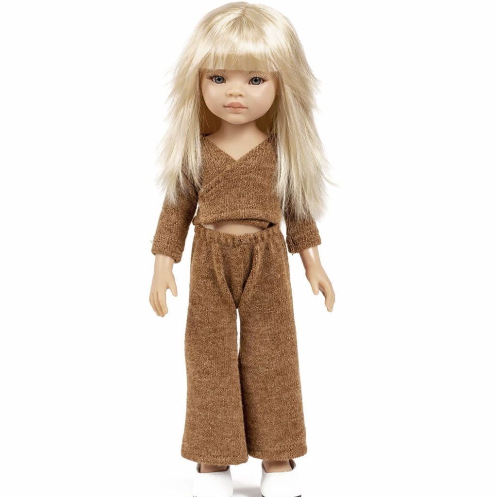 Minikane  Minikane Amigas Poppenkleidungsset Ensemble Cache-Coeur und Trikot-Angora-Karamell