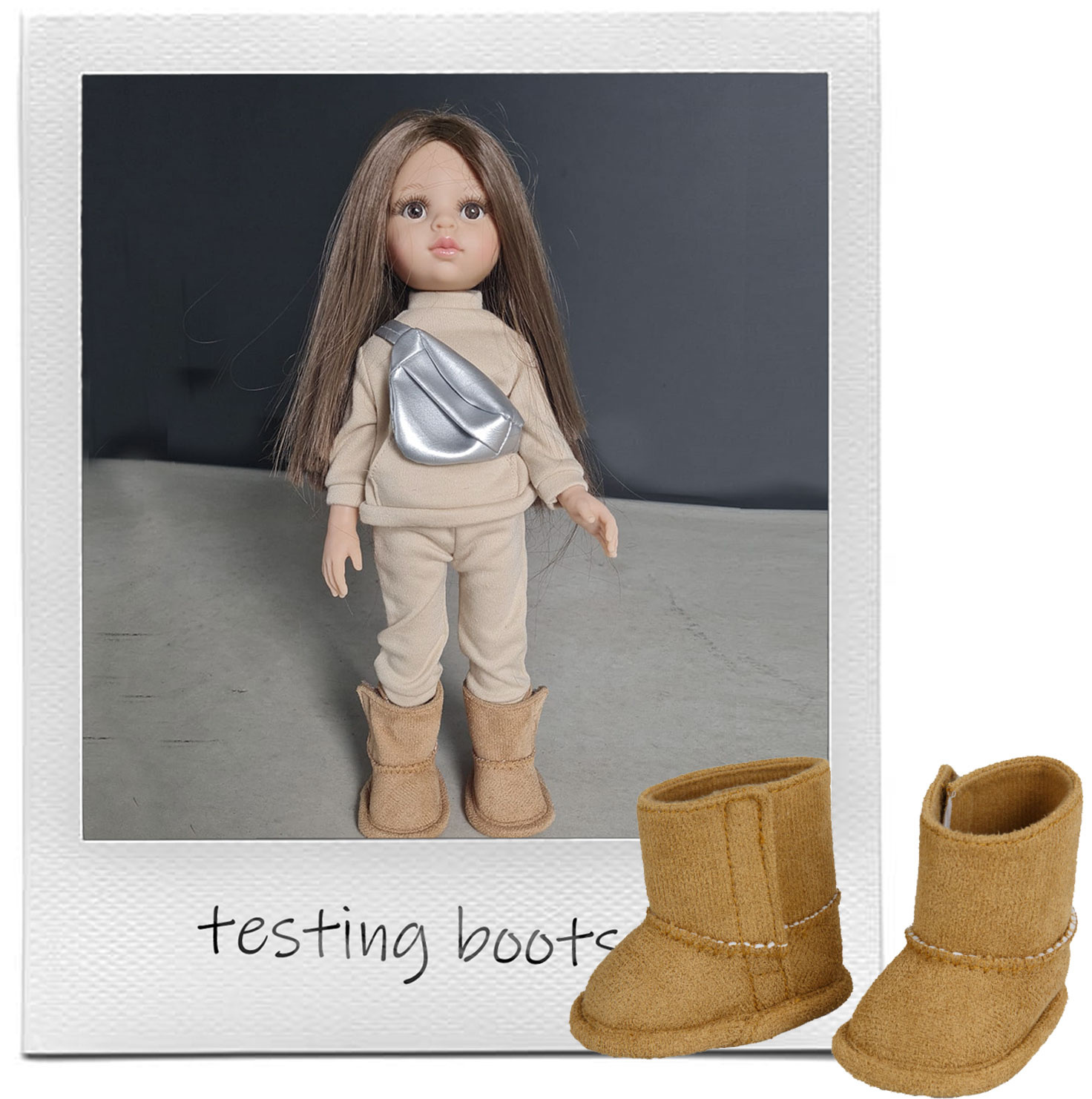 Heless Heelless doll boots suede look