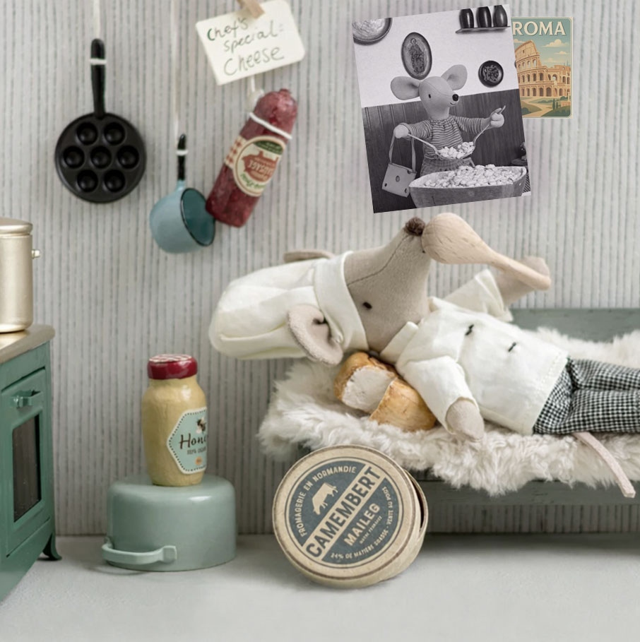 Maileg Maileg big brother mouse chef with soup pot and spoon