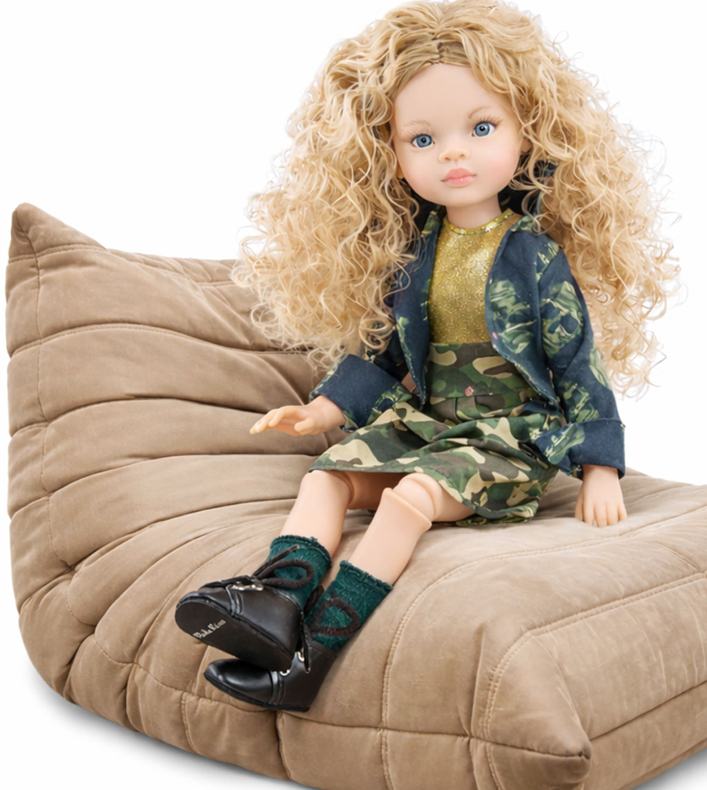 Paola Reina poppen Paola Reina black lace-up shoes for the Las Amigas dolls