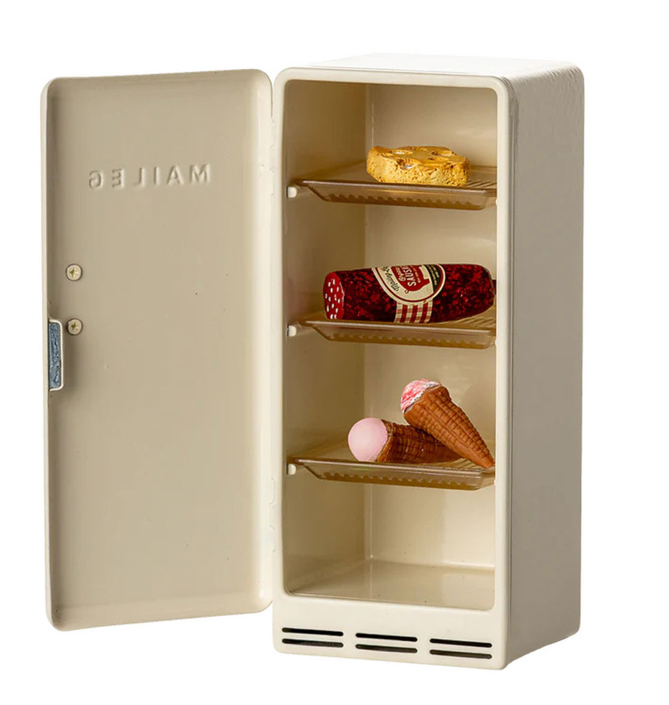 Maileg Maileg refrigerator for mice with sausage, ice cream and cheese