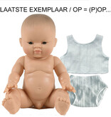 Paola Reina poppen Paola Reina babypop  jongen Aziatisch met ondergoed 34 cm
