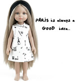 Minikane  Minikane Amigas / IVA dress with Paris print + black headband