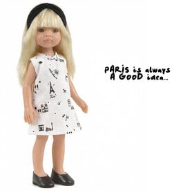 Minikane  Minikane Amigas / IVA dress with Paris print + black headband