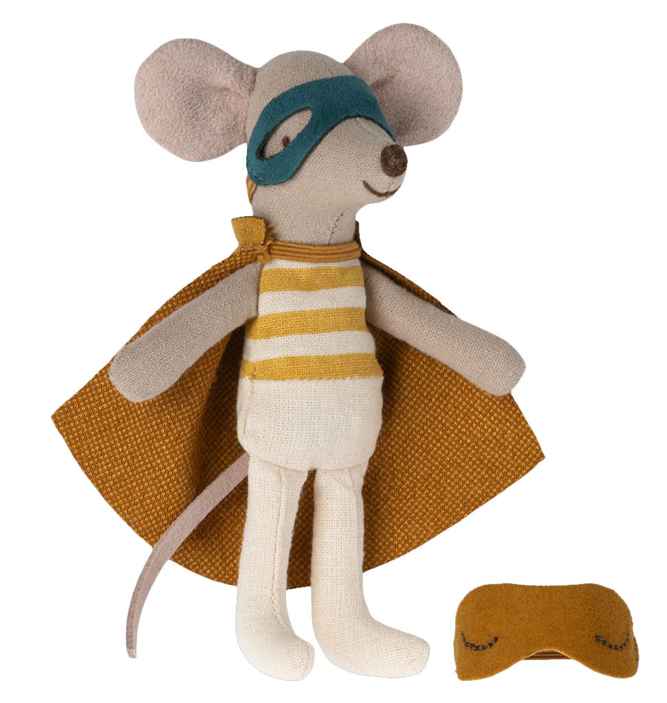 Maileg Maileg superhero mouse little brother in matchbox