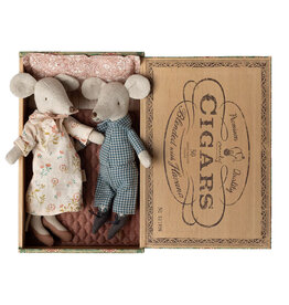 Maileg Maileg Grandpa and Grandma Mouse in a Cigar Box