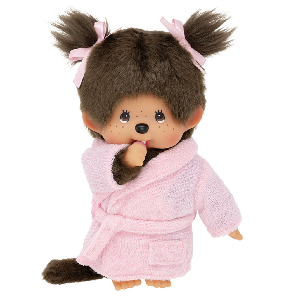Monchhichi Monchhichi meisje in roze badjas