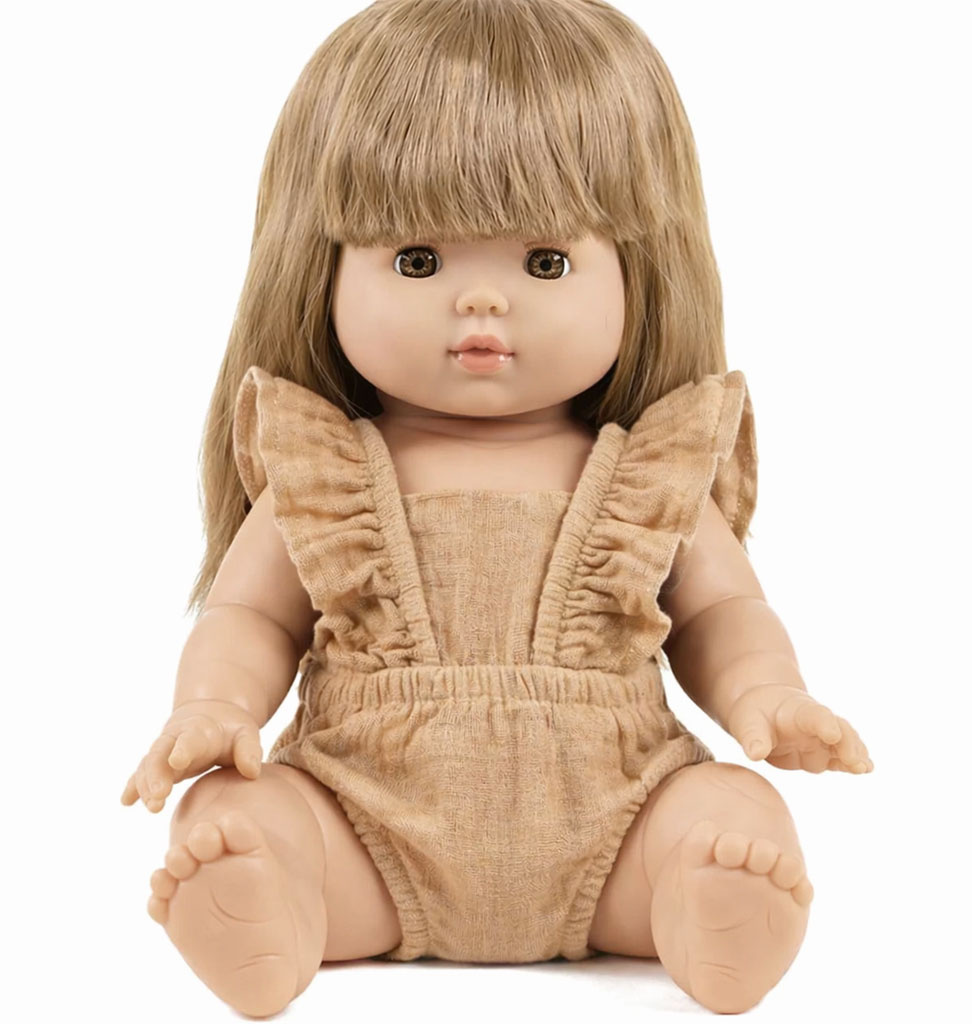 Minikane  Minikane Barboteuse Retro Lou en Gaze de Cotonlatte / Gordi Puppen