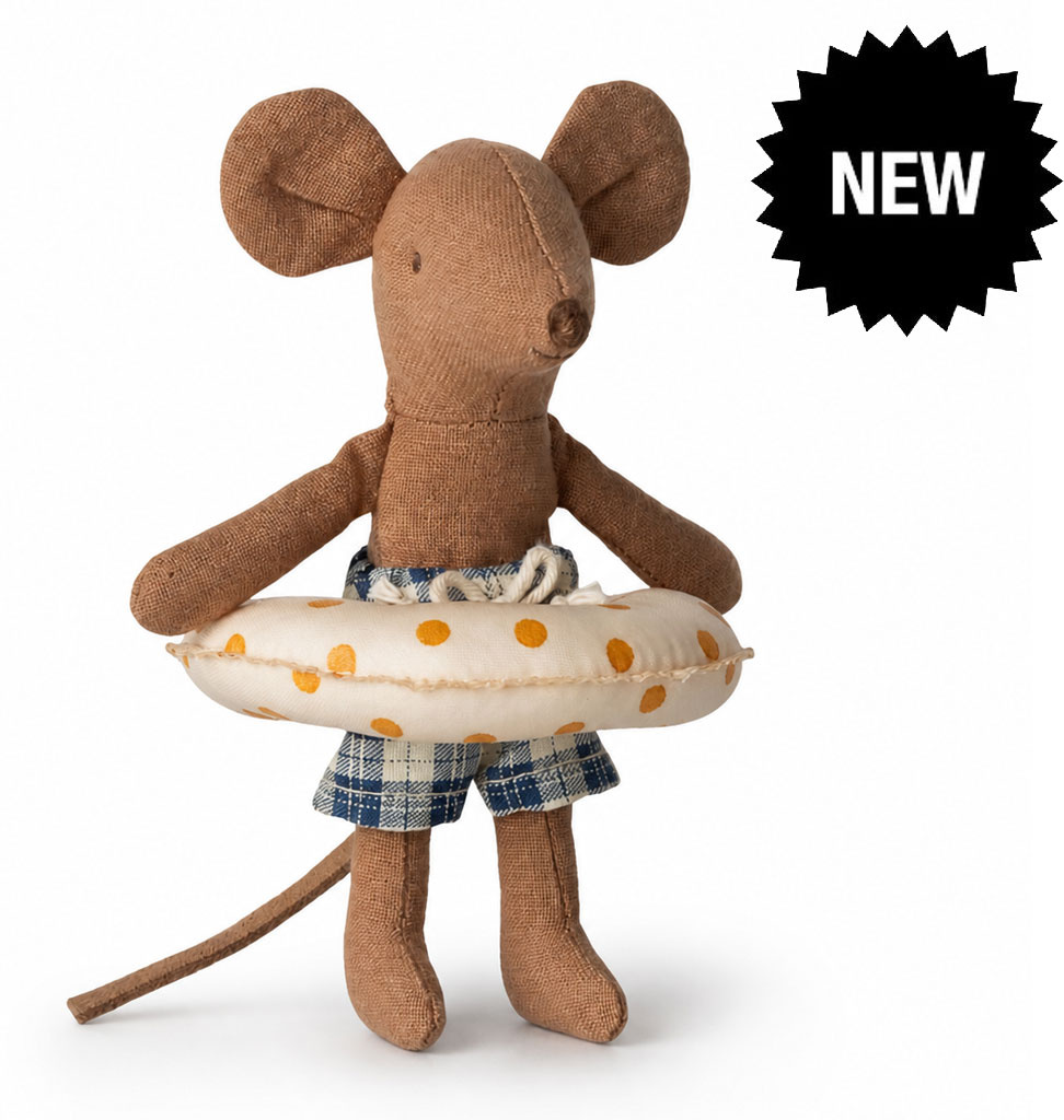 Maileg Maileg Little Brother Beach Mouse with swimming ring