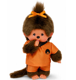Monchhichi Mädchen aus Monchhichi im orangefarbenen Fußballtrikot / Weltmeisterschaft 2026