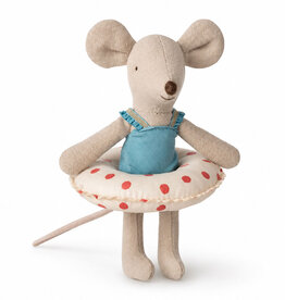 Maileg Maileg Little Sister Beach Mouse with swimming ring