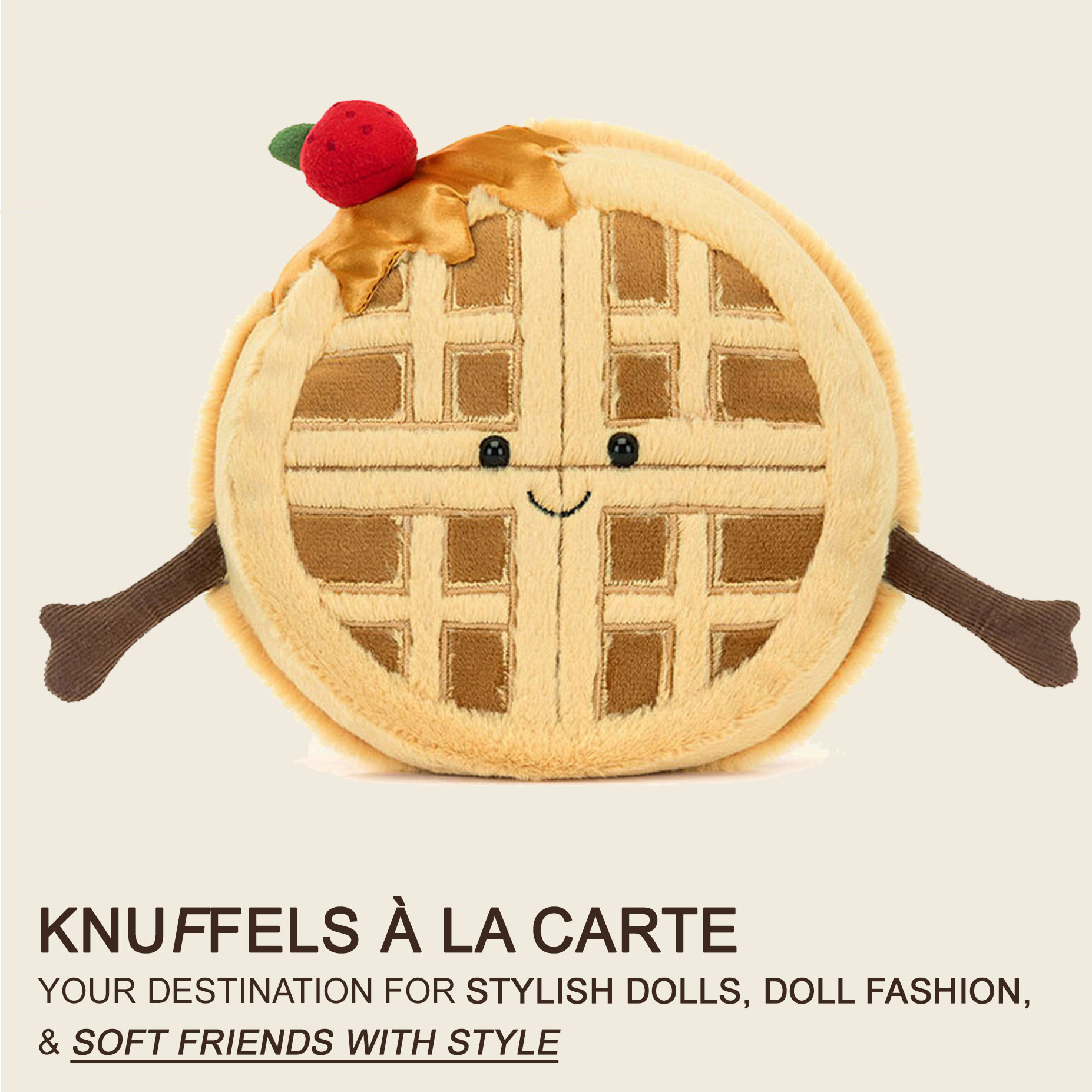 Jellycat knuffels Jellycat Amuseables Rene Wafel