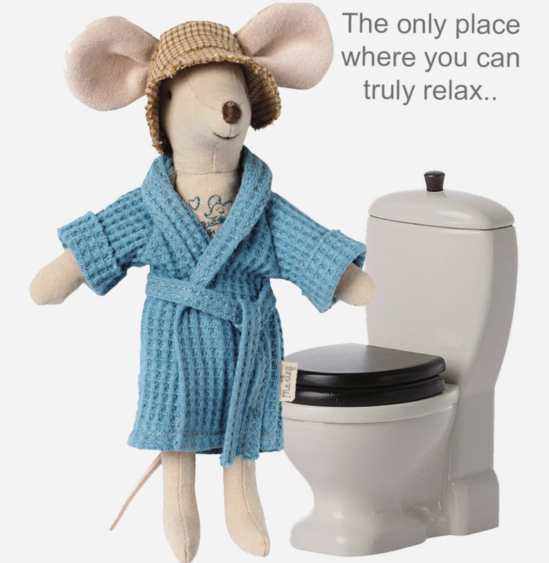 Maileg Maileg mouse toilet / off white