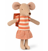 Maileg Maileg Big Sister Dreiradmaus mit Tasche / Koralle