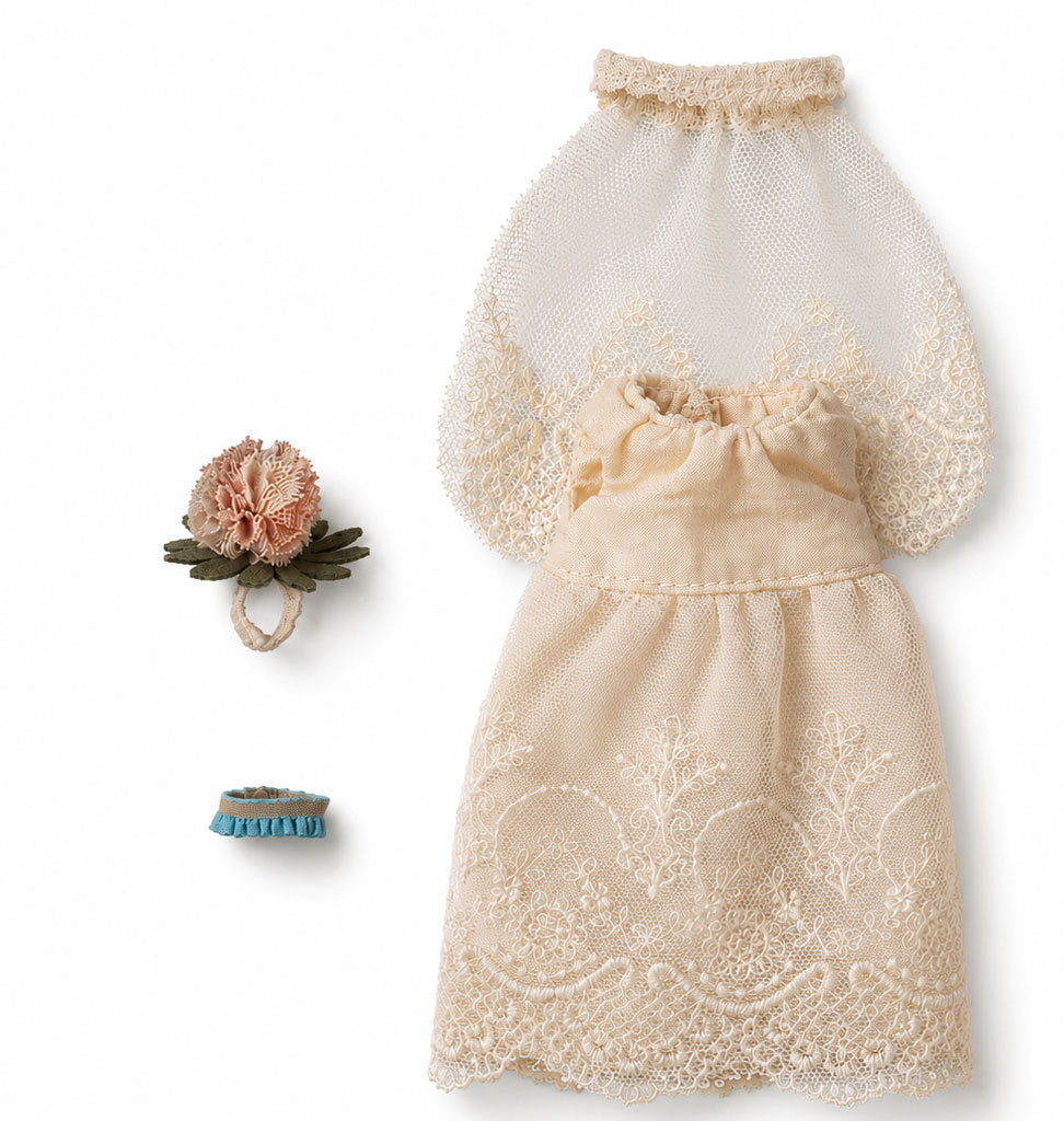 Maileg Maileg clothing set wedding dress for mother mouse
