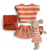 Maileg Maileg Big Sister clothing set with bag / coral