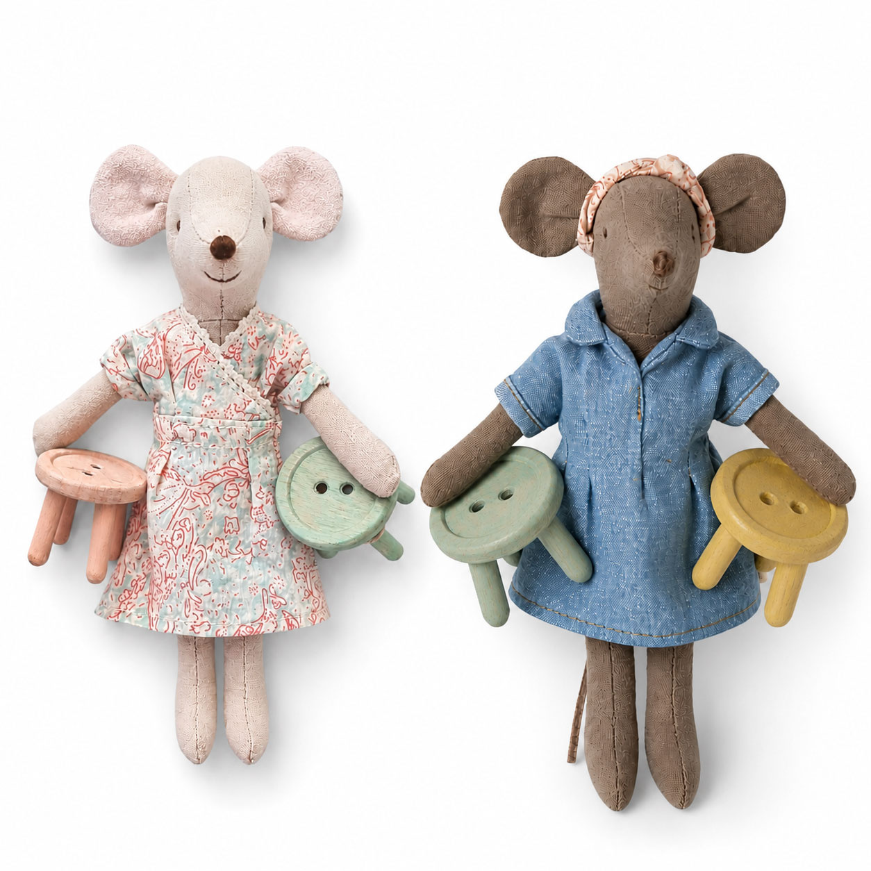 Maileg Maileg krukjes / stoeltjes set van 2 mint en geel