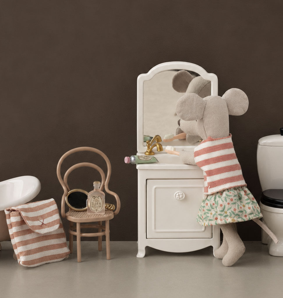 Maileg Maileg Big Sister tricycle muis met groene tas