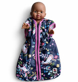 Sleeping bag for dolls with unicorn print