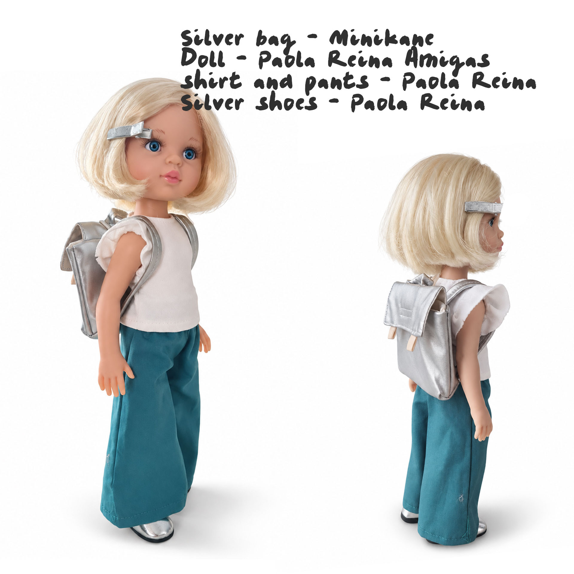 Minikane  Minikane Schultasche für Puppen / silber