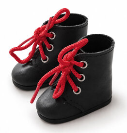 Paola Reina poppen Paola Reina black shoes with red laces for Amigas dolls