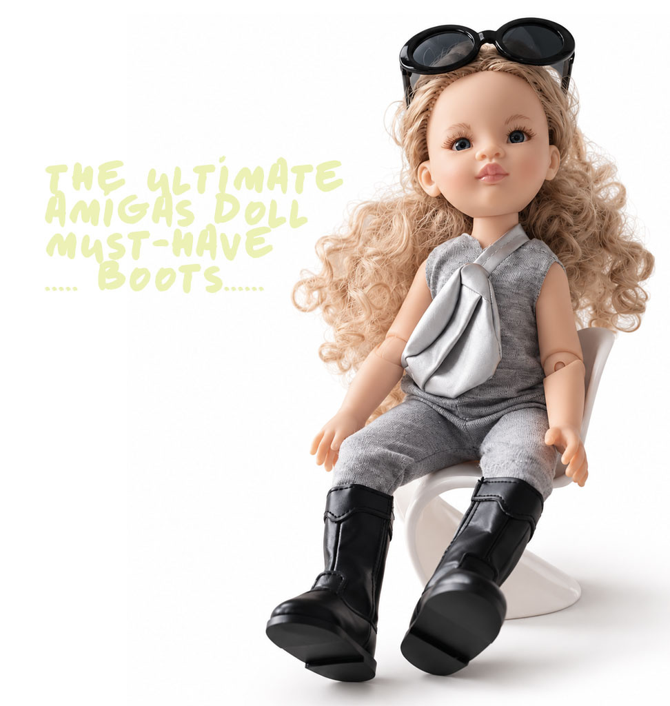 Paola Reina poppen Paola Reina black boots for Amigas dolls