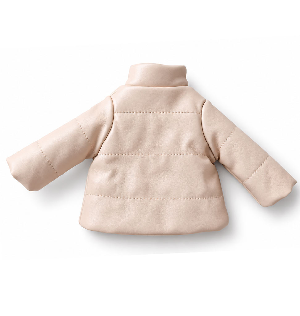 Orange Toys Amigas doll coat made of faux leather