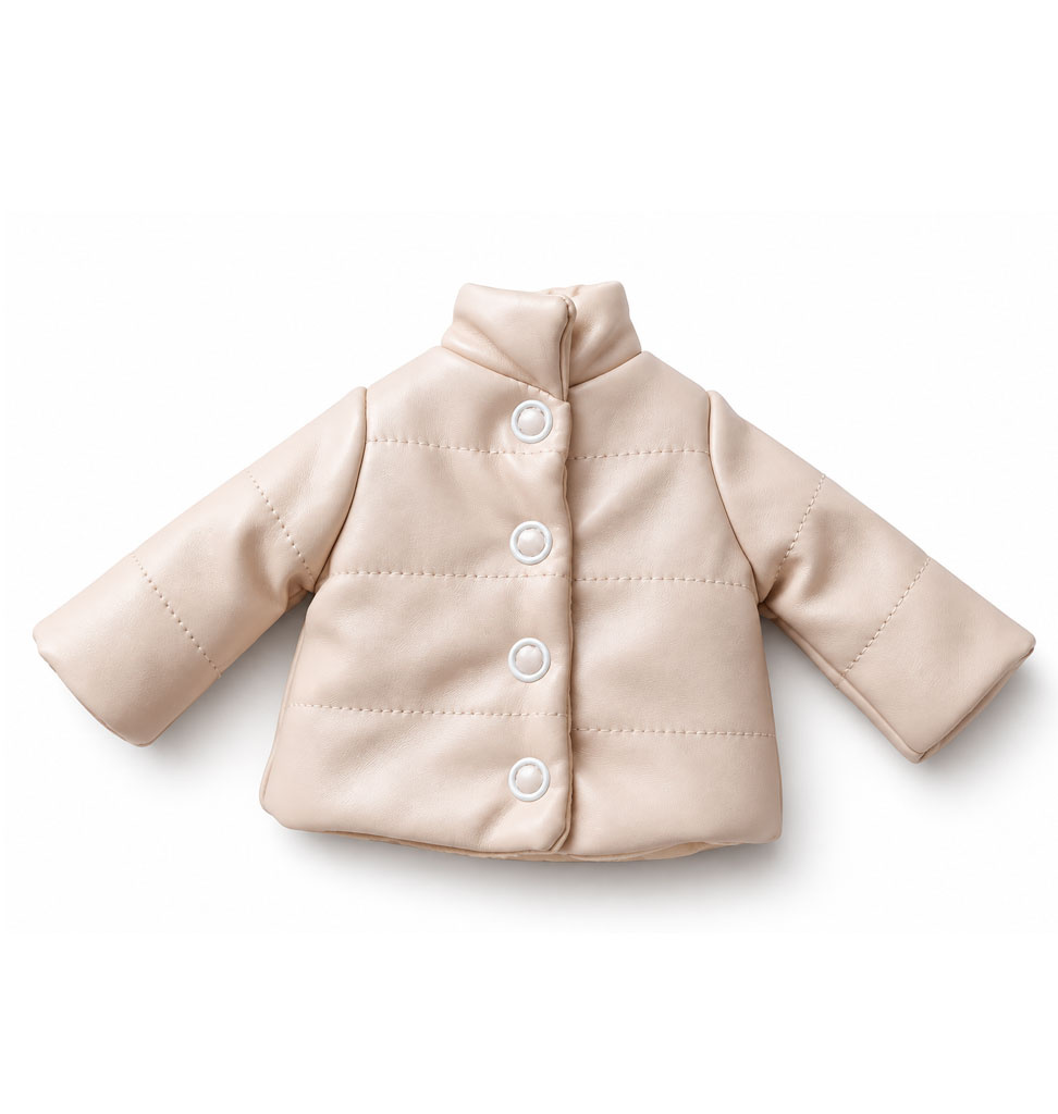 Orange Toys Amigas doll coat made of faux leather