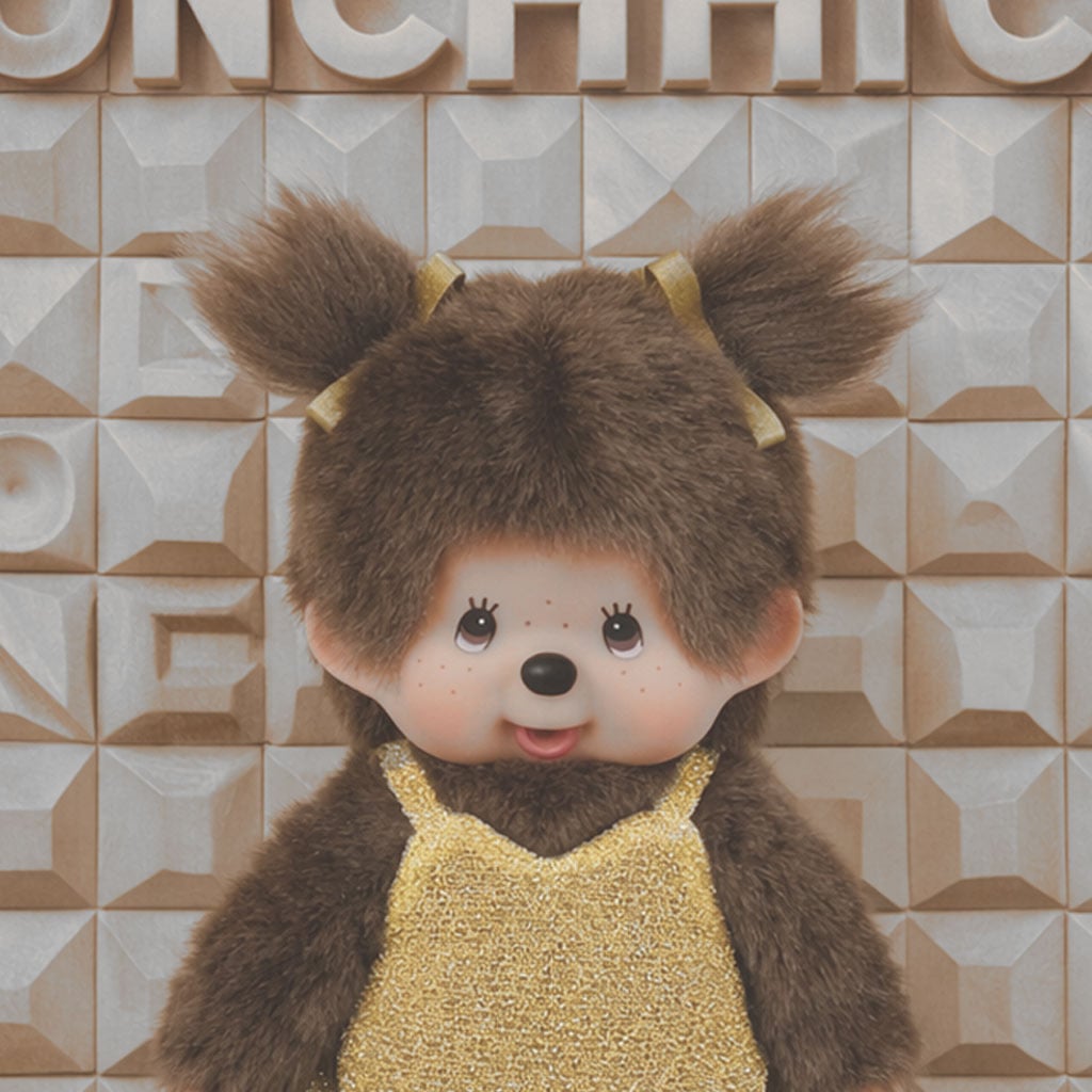 Monchhichi Monchhichi meisje gouden glitterjurk