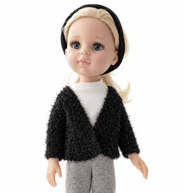 Paola Reina poppen Paola Reina black shiny cardigan for Amigas dolls