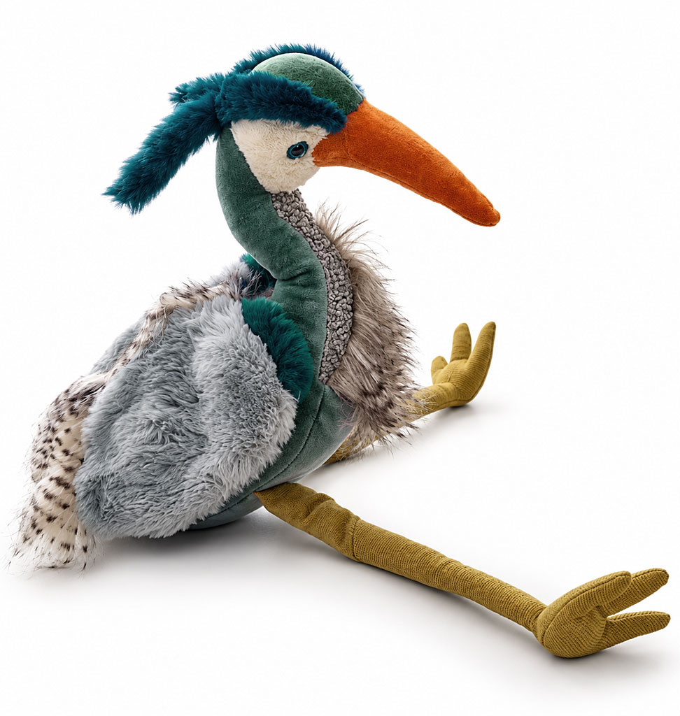Moulin Roty Moulin Roty plush heron / tout autour du monde collection
