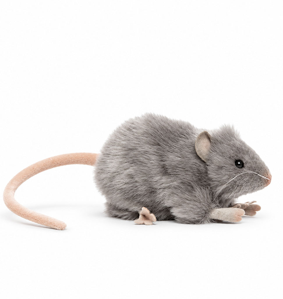 Hansa knuffels grijze knuffelrat Hansa knuffels 12 cm