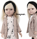 Minikane  Minikane Amigas / jurk IVA met Parijs print + zwarte haarband