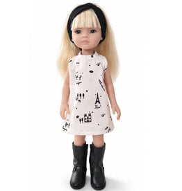 Minikane  Minikane Amigas / IVA dress with Paris print + black headband